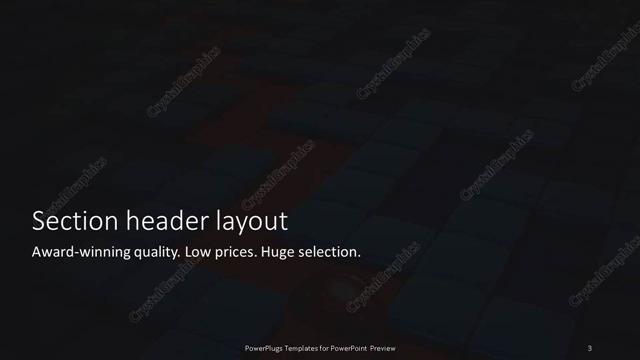 Section Header presentation slide layout