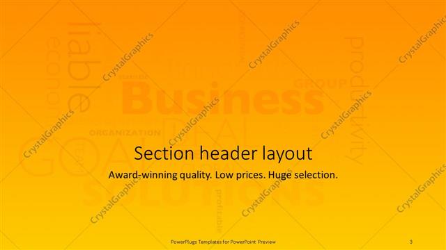 Section Header presentation slide layout