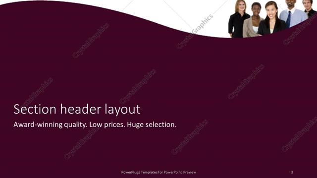 Section Header presentation slide layout