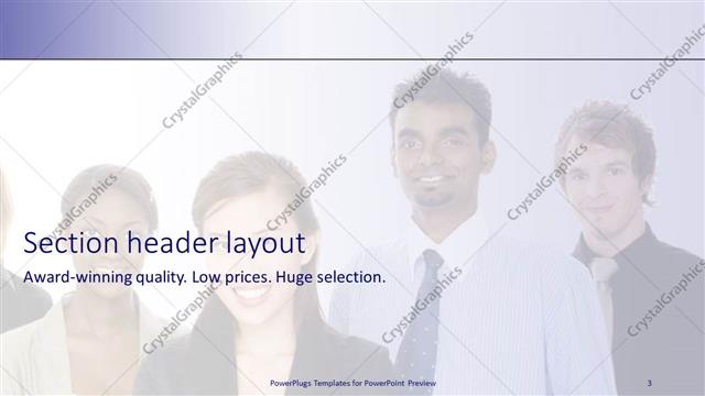 Section Header presentation slide layout