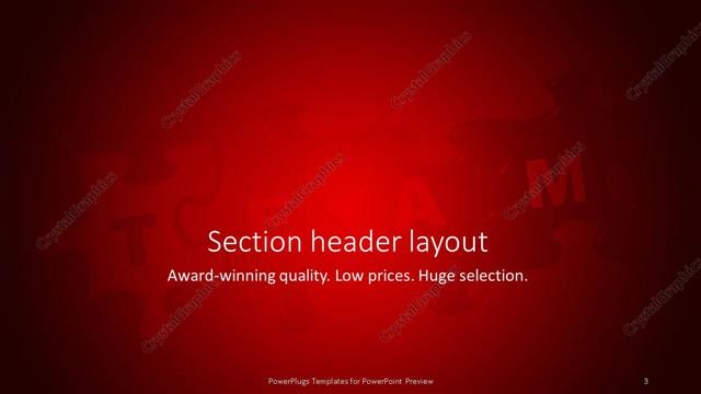 Section Header presentation slide layout