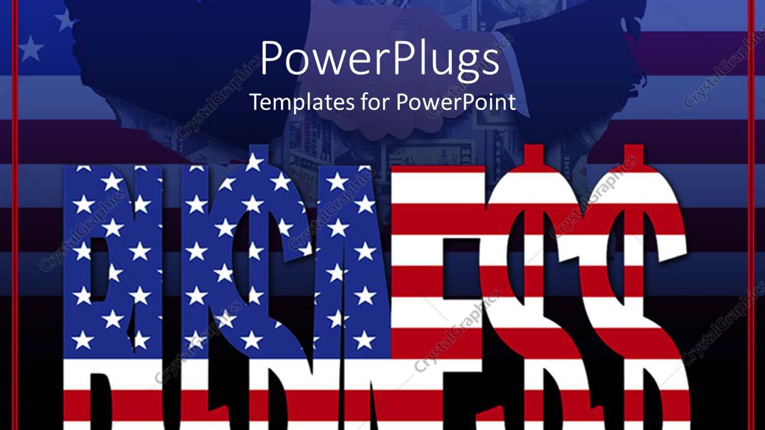 Featuring Business Text with American Flag on a Dark Background