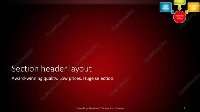 Section Header presentation slide layout
