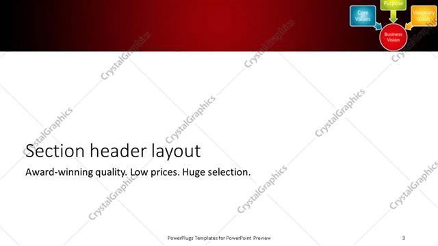 Section Header presentation slide layout