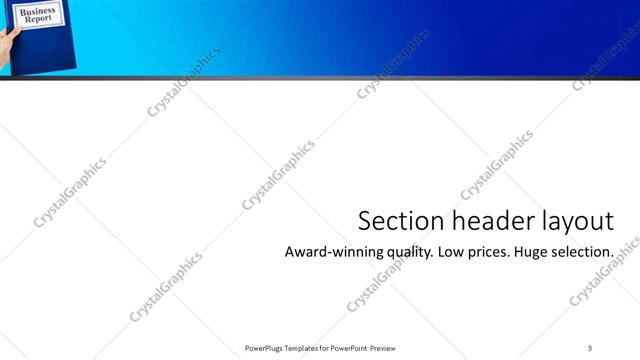 Section Header presentation slide layout
