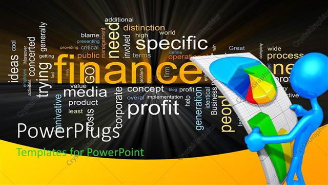  Presentation with finance - Business theme with a man looking at financial grpahs along with keywords