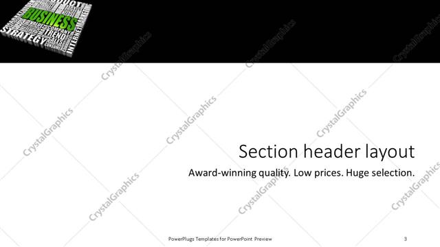 Section Header presentation slide layout