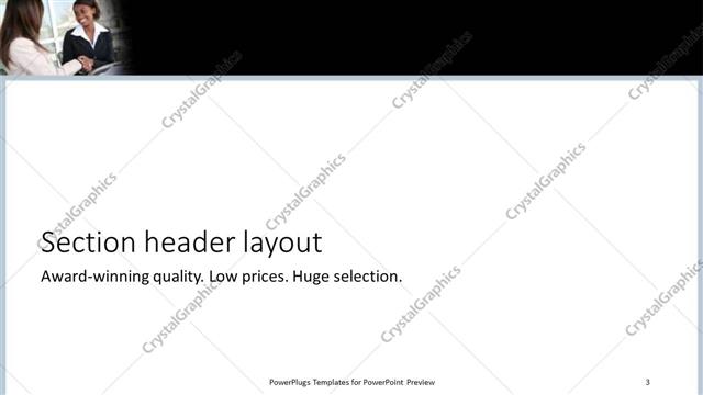Section Header presentation slide layout