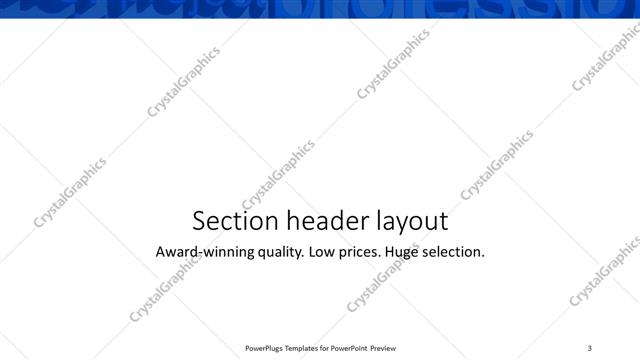 Section Header presentation slide layout