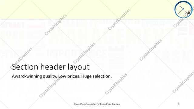 Section Header presentation slide layout