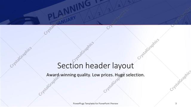 Section Header presentation slide layout