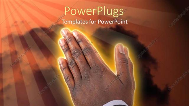  Presentation with posture - Businessman hands put together in prayer posture.