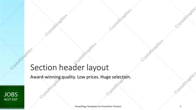 Section Header presentation slide layout