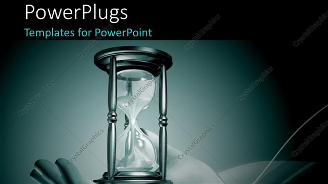  Presentation with effect - Businessman holding an hourglass in his open hand in Dutone effect