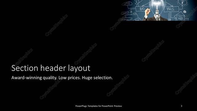 Section Header presentation slide layout