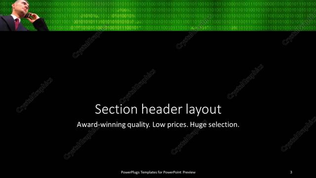 Section Header presentation slide layout