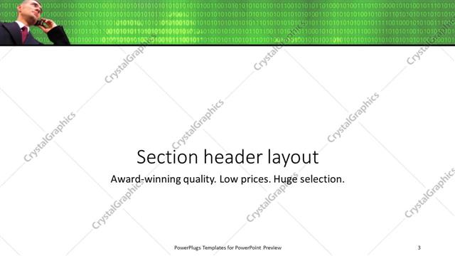 Section Header presentation slide layout