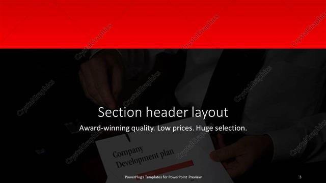 Section Header presentation slide layout