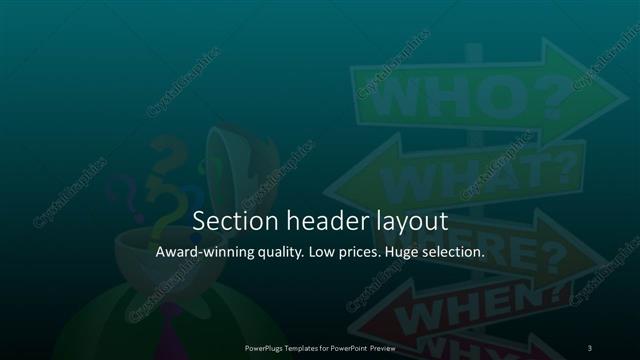 Section Header presentation slide layout