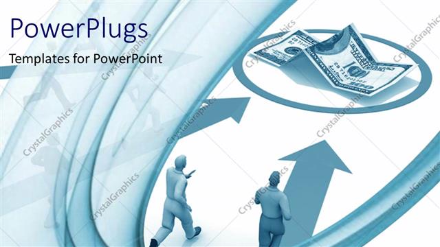  Presentation with money - Businessman running and competing for money with white color