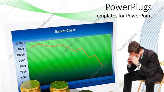  Presentation with loss - A businessman sitting while being worried due to loss