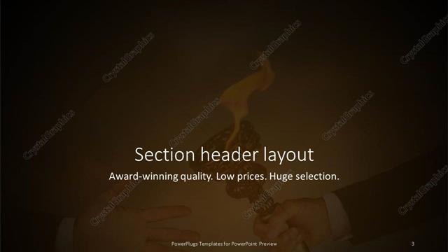 Section Header presentation slide layout