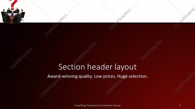 Section Header presentation slide layout