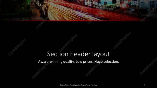 Section Header presentation slide layout