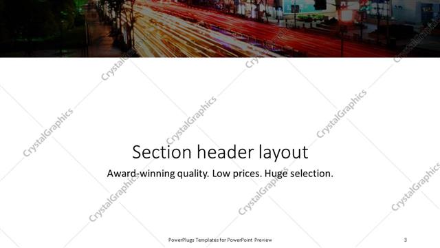 Section Header presentation slide layout