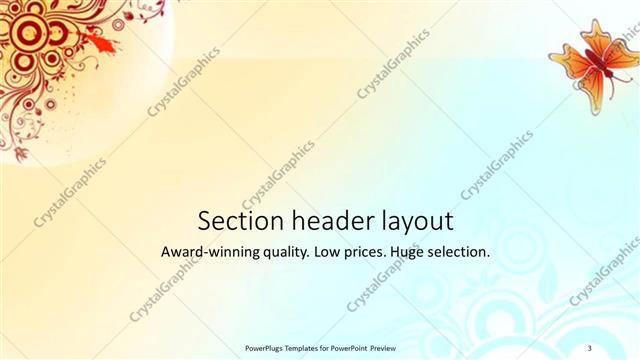 Section Header presentation slide layout