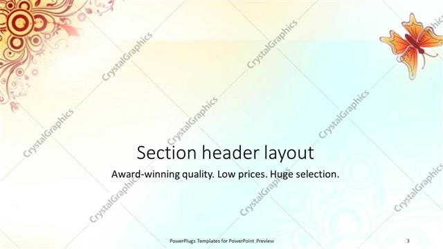 Section Header presentation slide layout