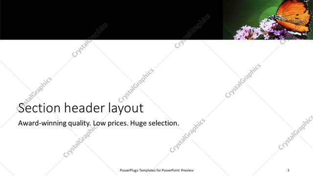 Section Header presentation slide layout