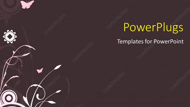  Presentation with brush - A butterfly flying over the flowers with grayish background