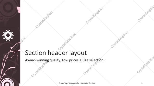 Section Header presentation slide layout