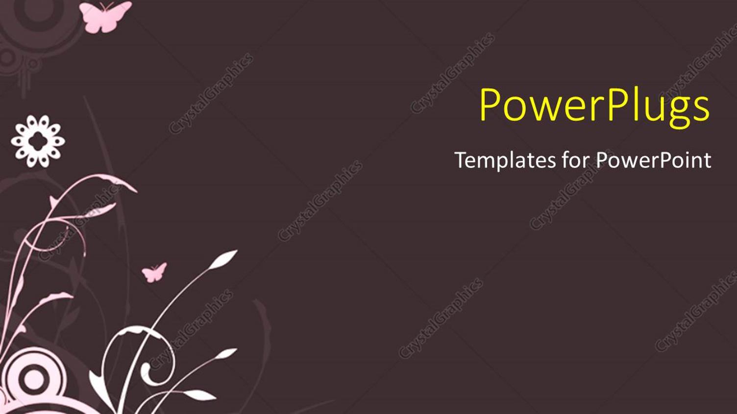 Featuring a Butterfly Flying Over the Flowers with Grayish Background