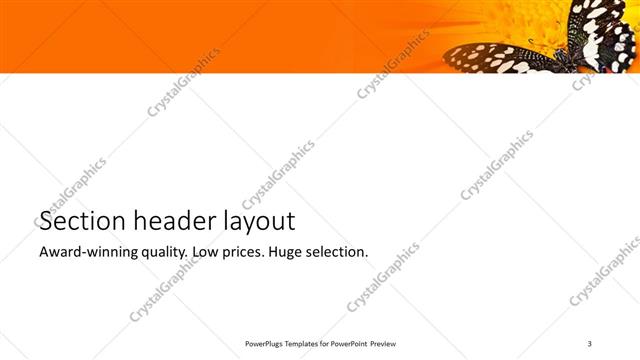 Section Header presentation slide layout