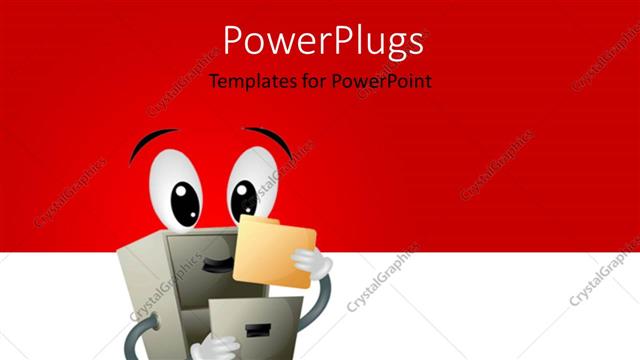  Presentation with cabinet - A cabinet with eyes and reddish background