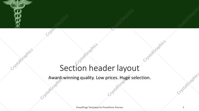Section Header presentation slide layout