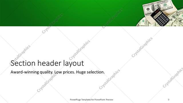 Section Header presentation slide layout