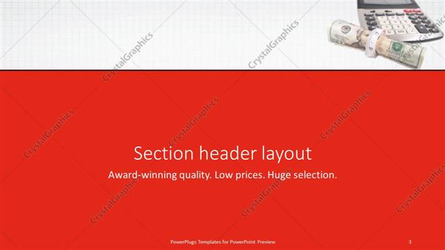 Section Header presentation slide layout