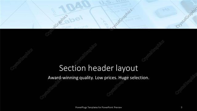 Section Header presentation slide layout