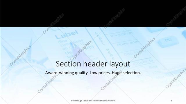 Section Header presentation slide layout