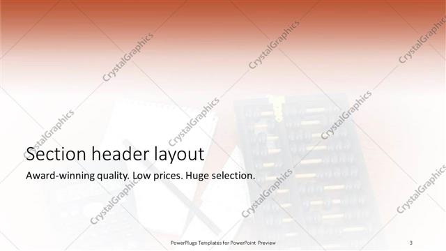 Section Header presentation slide layout