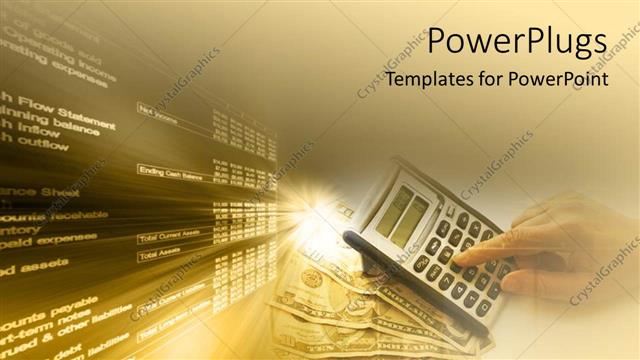  Presentation with budget - A calculator on top of dollar notes
