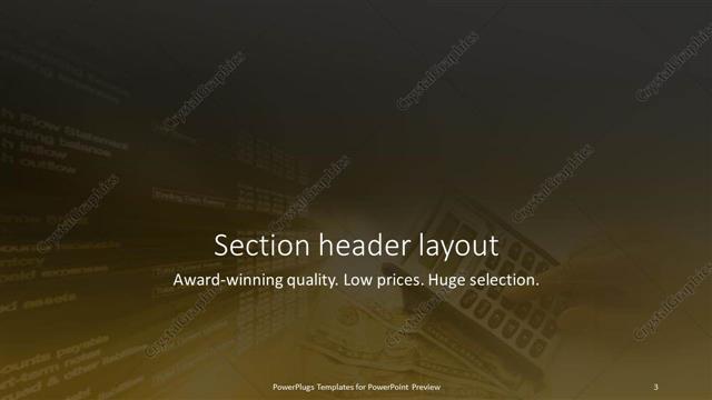 Section Header presentation slide layout