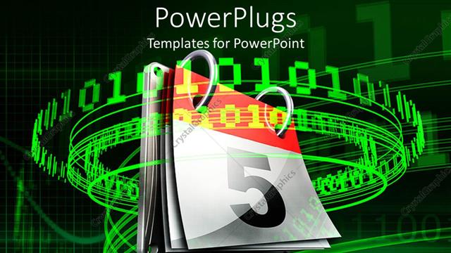  Presentation with electronic - A calendar with a digital background related to binary numbers