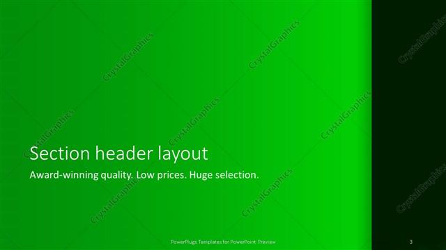 Section Header presentation slide layout