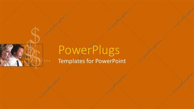  Presentation with sales - Call operators with orange background and place for text
