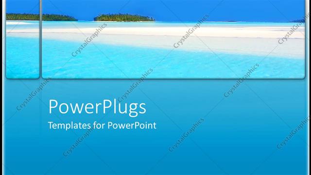  Presentation with calm sea - A calm blue sea landscape on a blue background