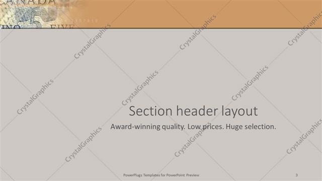 Section Header presentation slide layout
